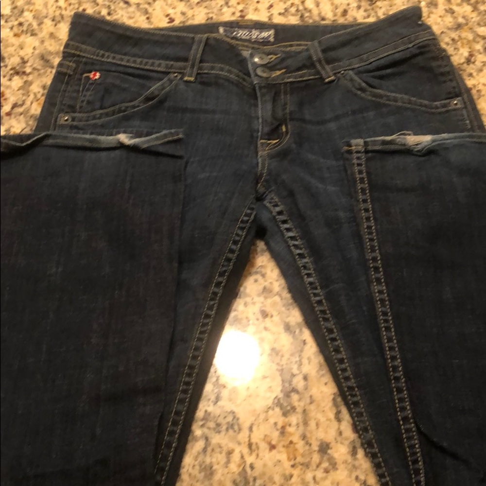 Hudson boot cut jeans with rear flap pockets